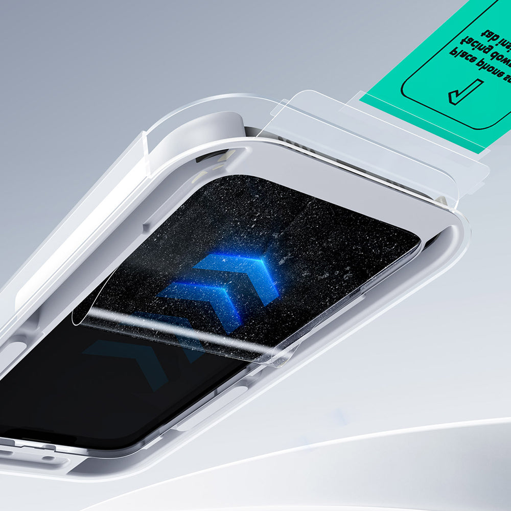 Защитно фолио ESR UltraFit за екран на Apple iPhone 17 Pro, закалено стъкло, пълно залепване, черно