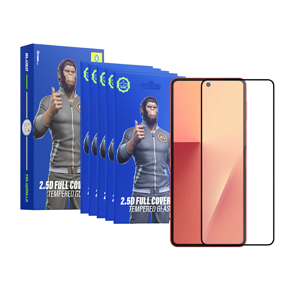Външна защитна фолио Blueo HD за Samsung Galaxy Z Flip8 F776 / Z Flip7 F766, закалено стъкло, пълно залепване, 2.5D, комплект от 5 броя, черна