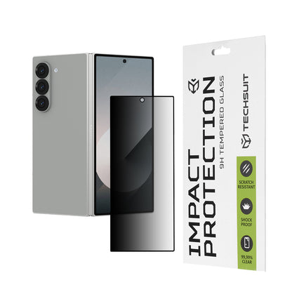 Протектор за външен екран Privacy Techsuit за Samsung Galaxy Z Fold6 F956, закалено стъкло, пълно залепване, 111D