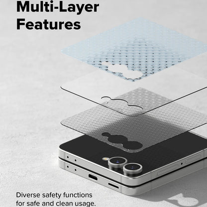 Протектор за външен екран Ringke Cover Display за Samsung Galaxy Z Flip7 F766, закалено стъкло, пълно залепване, комплект от 2 броя