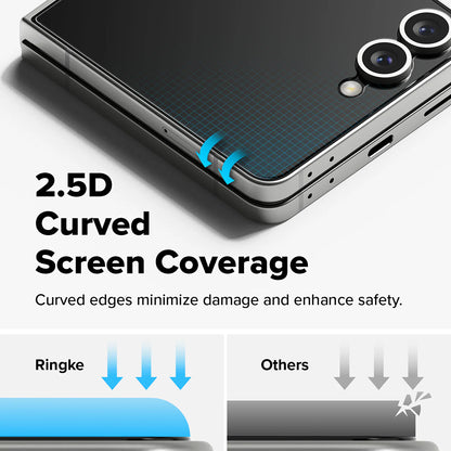 Протектор за външен екран Ringke Cover Display за Samsung Galaxy Z Flip7 F766, закалено стъкло, пълно залепване, комплект от 2 броя