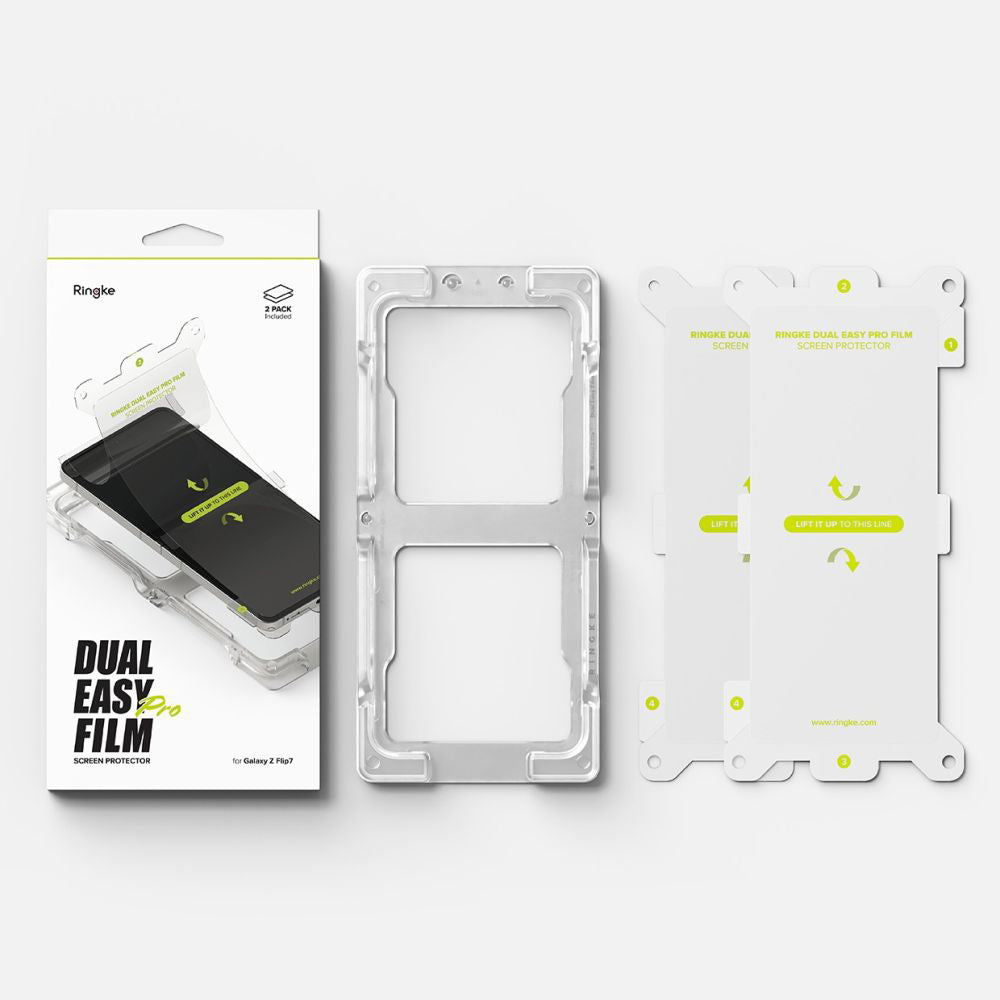 Защитно фолио за вътрешен екран Ringke Dual Easy Pro за Samsung Galaxy Z Flip7 F766, Пластмаса, Комплект 2 броя