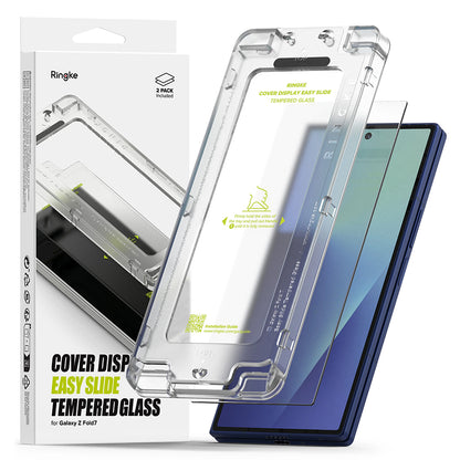 Защитно фолио Ringke Easy Slide за външен екран за Samsung Galaxy Z Fold7 F966, закалено стъкло, пълно залепване, комплект от 2 броя