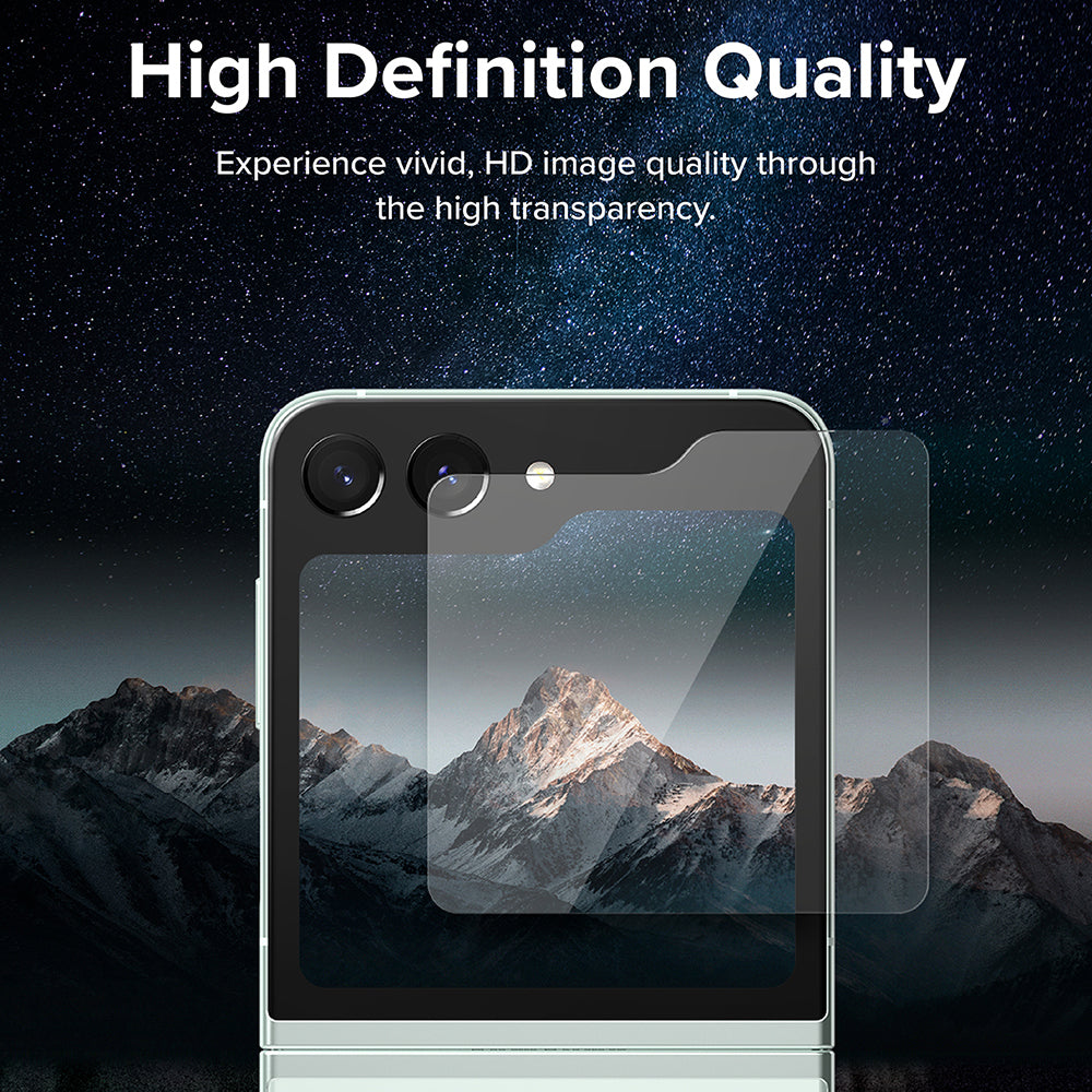 Защитно фолио Ringke за външен екран за Samsung Galaxy Z Flip5 F731, закалено стъкло, пълно залепване, комплект от 2 броя