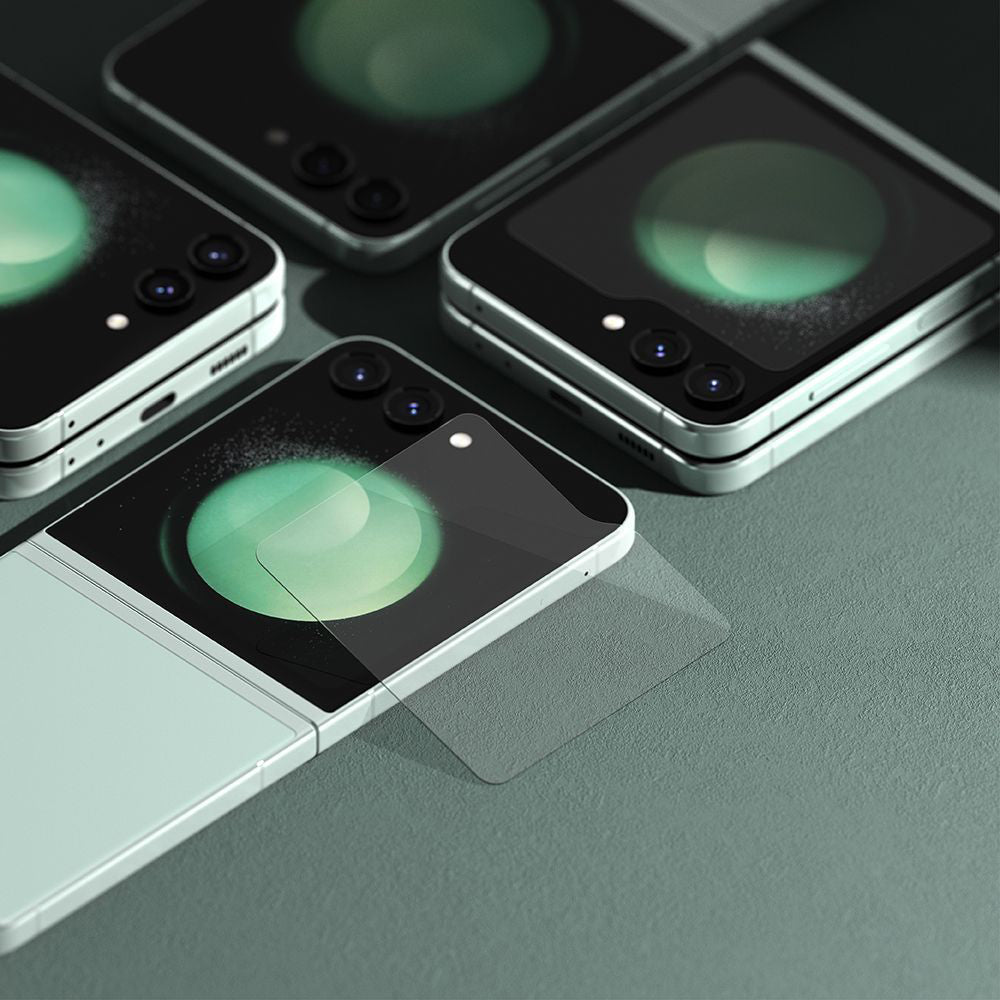 Защитно фолио Ringke за външен екран за Samsung Galaxy Z Flip5 F731, закалено стъкло, пълно залепване, комплект от 2 броя
