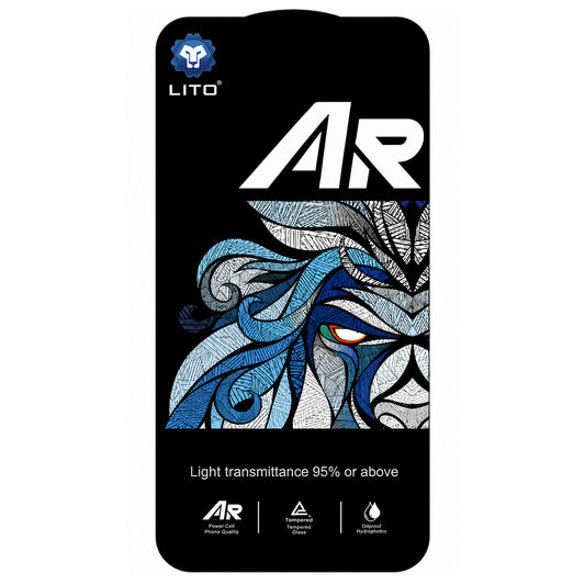 Протектор за екран Lito AR SE за Apple iPhone 18 Pro Max / 17 Pro Max, закалено стъкло, пълно залепване, черен