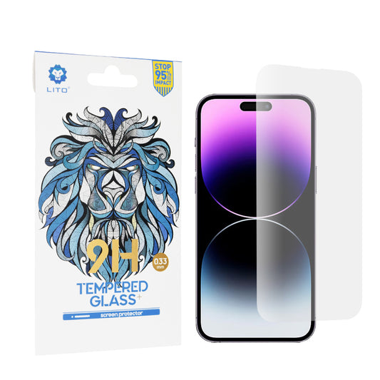 Протектор за екран Lito Classic за Apple iPhone 14 Pro Max, закалено стъкло, пълно залепване, 2.5D