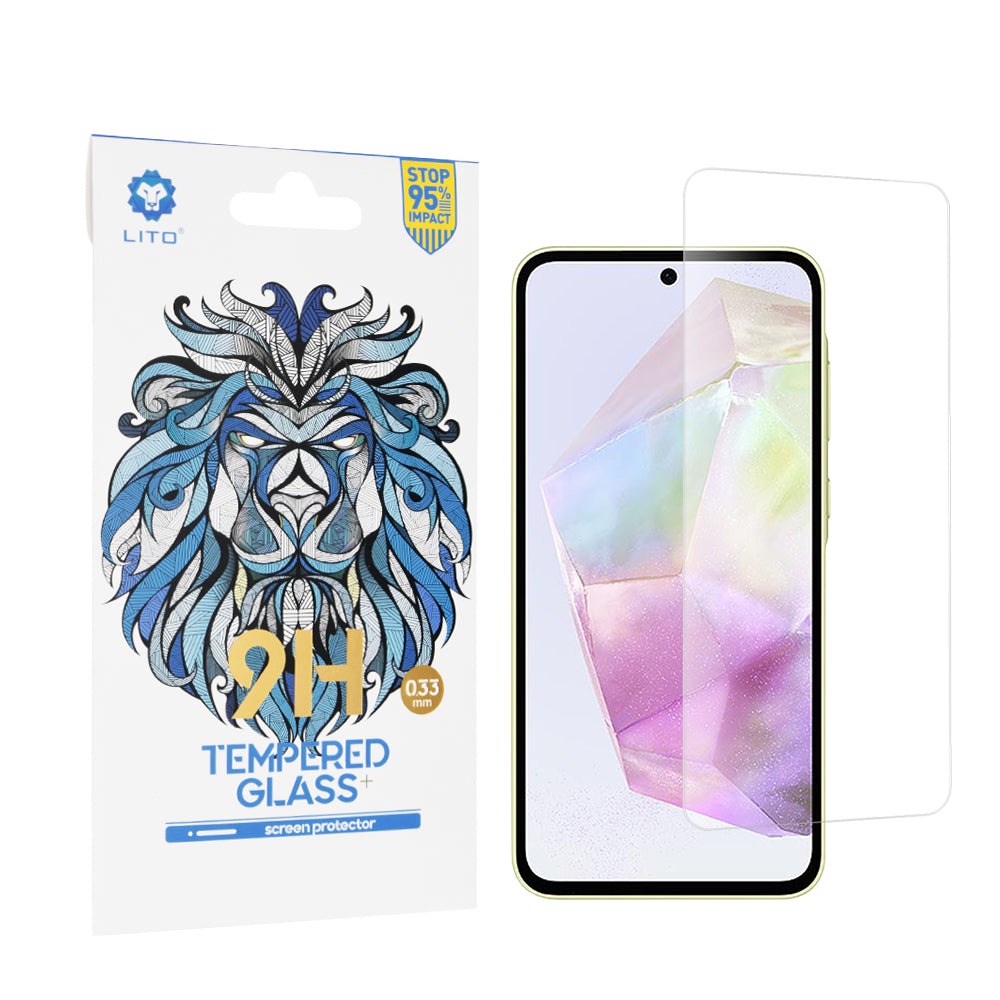 Протектор за екран Lito Classic за Samsung Galaxy A55 5G A556 / A35 5G A356, закалено стъкло, пълно залепване, 2.5D