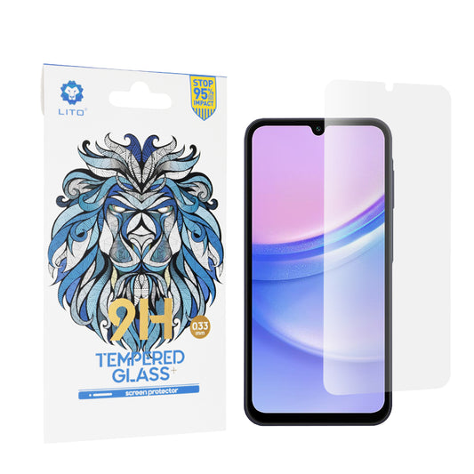 Протектор за екран Lito Classic за Samsung Galaxy M15 / A15 5G A156 / A15 A155, закалено стъкло, пълно залепване, 2.5D
