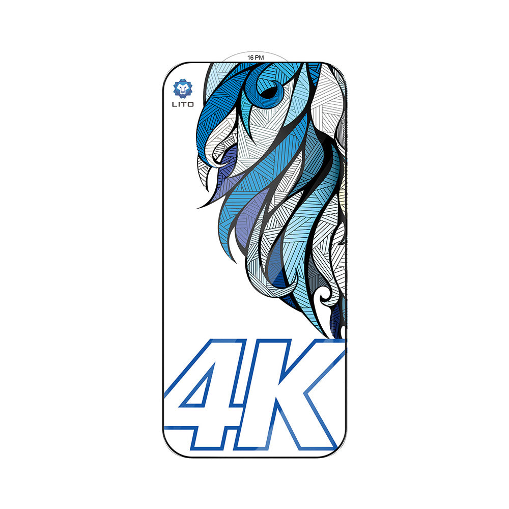 Защитно фолио Lito D+ Max 4K за екран на Apple iPhone 17 Air, закалено стъкло, пълно лепене, черно