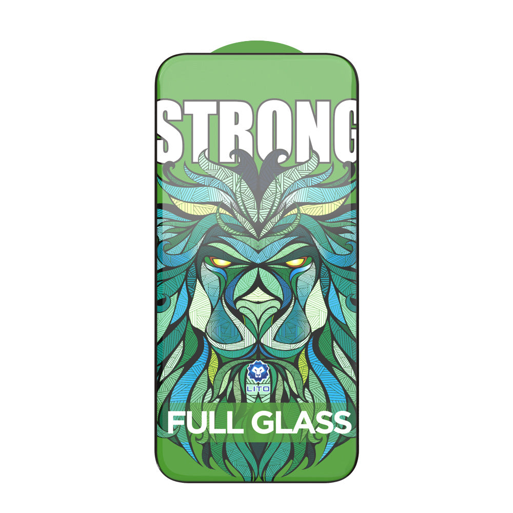 Защитно фолио Lito D+ Max Strong за Apple iPhone 17 Pro Max, закалено стъкло, пълно лепило, черно