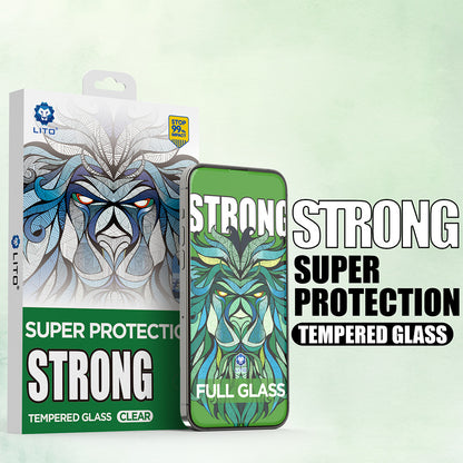 Защитно фолио Lito D+ Max Strong за Apple iPhone 17 Pro Max, закалено стъкло, пълно лепило, черно