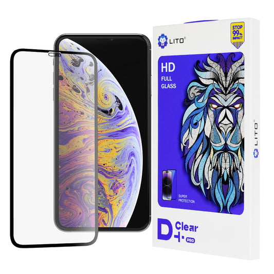 Протектор за екран Lito D+ Pro за Apple iPhone 11 Pro Max / XS Max, закалено стъкло, пълно залепване, черен