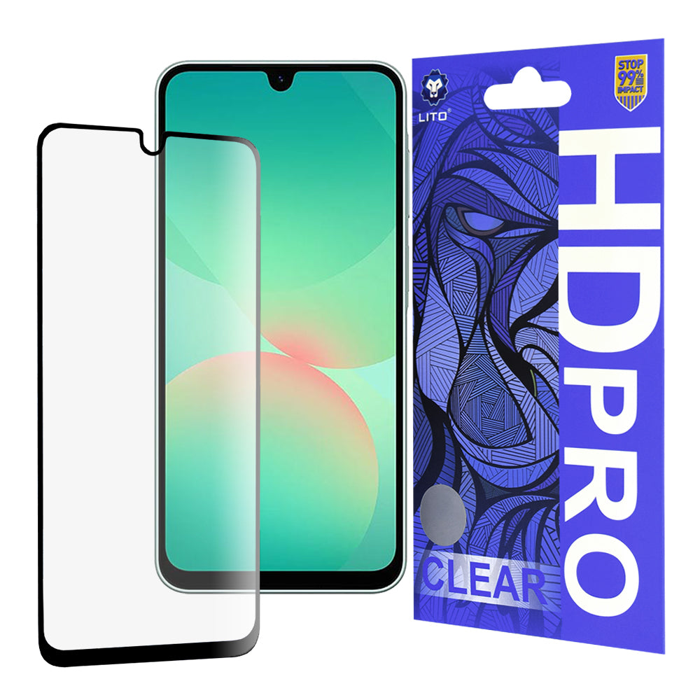Протектор за екран Lito HD Pro Clear за Samsung Galaxy A26 A266, закалено стъкло, пълно залепване, черен