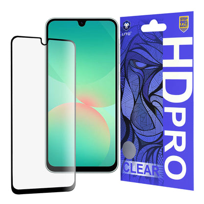 Протектор за екран Lito HD Pro Clear за Samsung Galaxy A26 A266, закалено стъкло, пълно залепване, черен