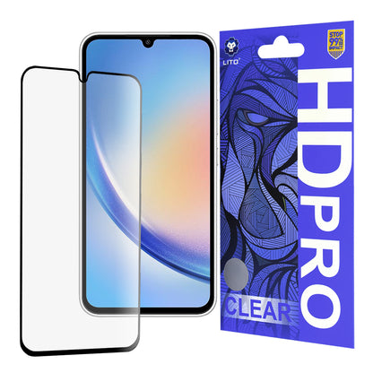 Протектор за екран Lito HD Pro Clear за Samsung Galaxy A34 A346, закалено стъкло, пълно залепване, черен