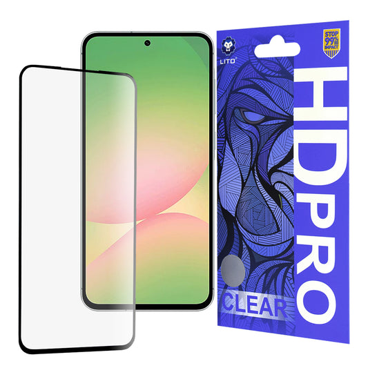 Протектор за екран Lito HD Pro Clear за Samsung Galaxy A56 A566, закалено стъкло, пълно залепване, черен
