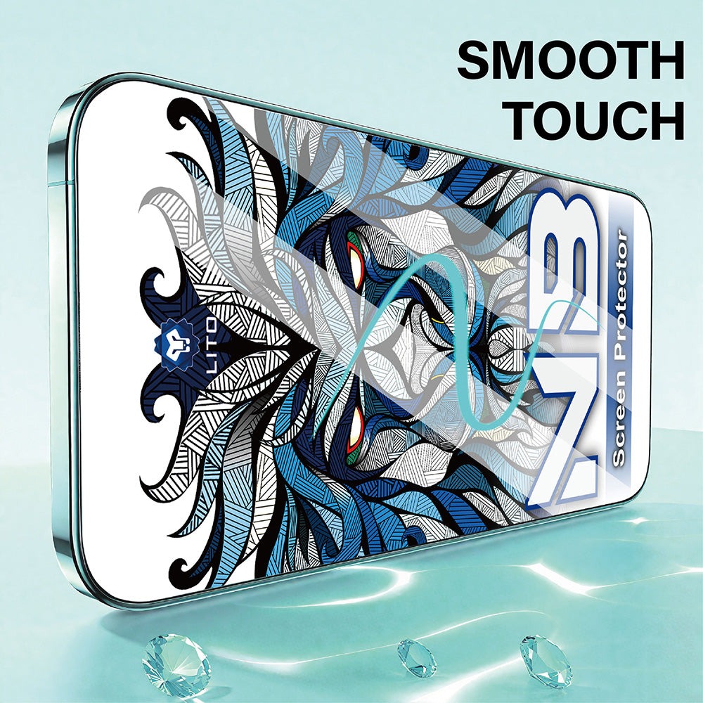 Защитно фолио Lito NB за екран на Apple iPhone 17 Pro Max, закалено стъкло, пълно лепене, черно