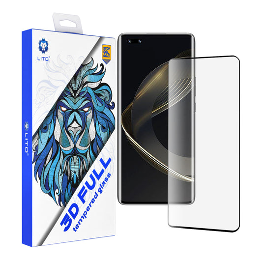 Протектор за екран Lito за Huawei nova 11 Pro, закалено стъкло, пълно залепване, 3D, черен