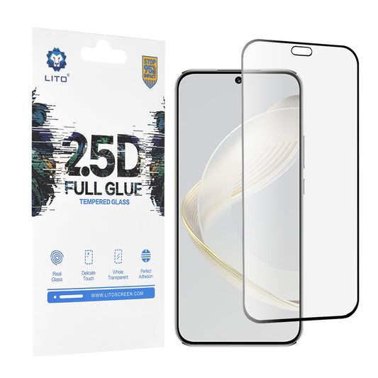Протектор за екран Lito за Huawei nova 12s / nova 11, закалено стъкло, пълно залепване, 2.5D, черен