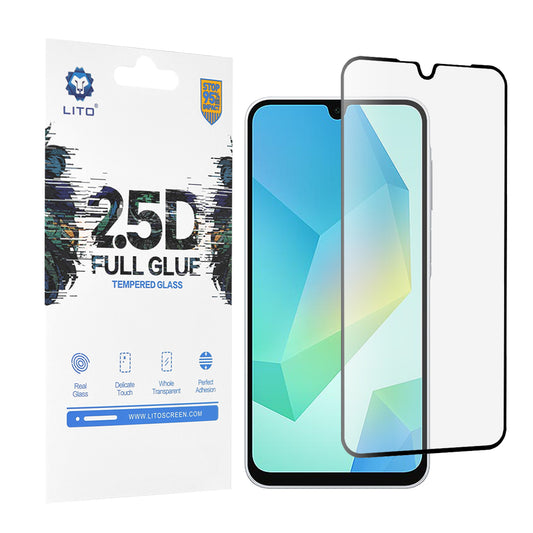 Протектор за екран Lito за Samsung Galaxy A16 5G A166 / A16 4G A165, закалено стъкло, пълно залепване, 2.5D, черен