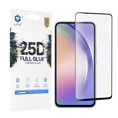 Протектор за екран Lito за Samsung Galaxy A54 A546, закалено стъкло, пълно залепване, 2.5D, черен