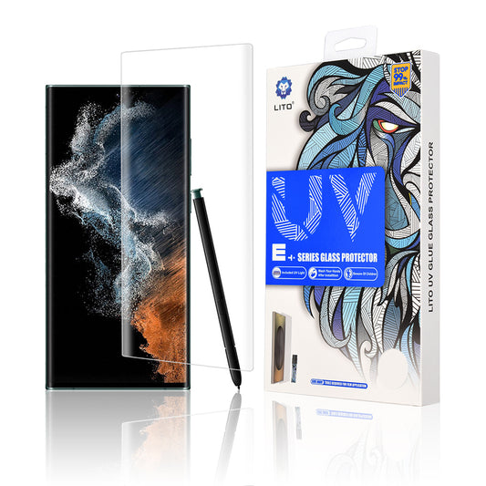 Протектор за екран Lito за Samsung Galaxy S22 Ultra 5G S908, закалено стъкло, UV лепило, 3D