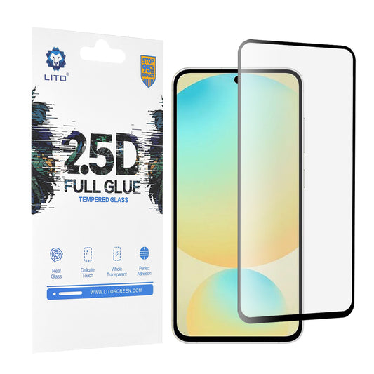 Протектор за екран Lito за Samsung Galaxy S24 FE S721, закалено стъкло, пълно залепване, 2.5D, черен