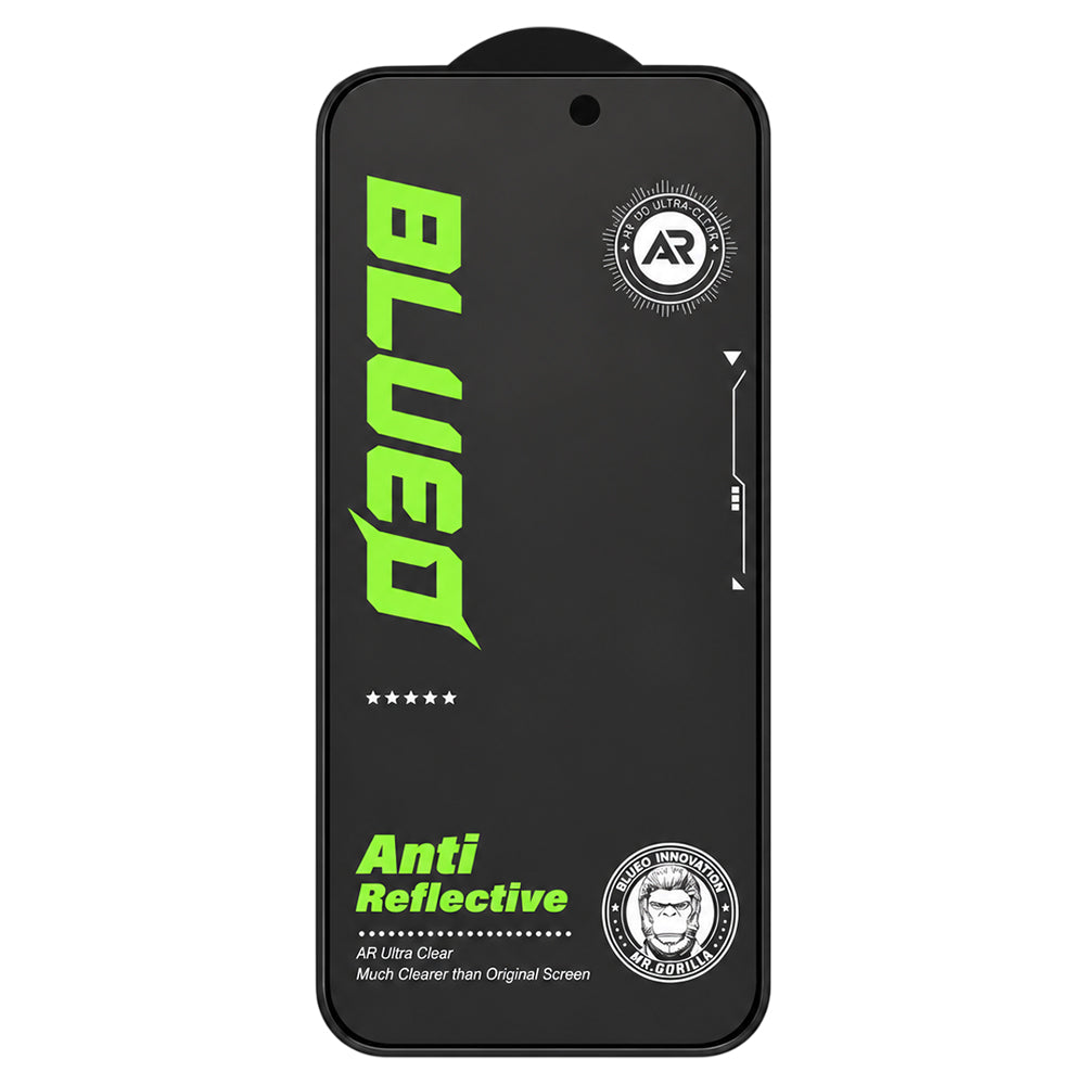 Защитно фолио за екран Matte Blueo Anti Reflective HD за Apple iPhone 18 Pro, закалено стъкло, Full Glue, черно