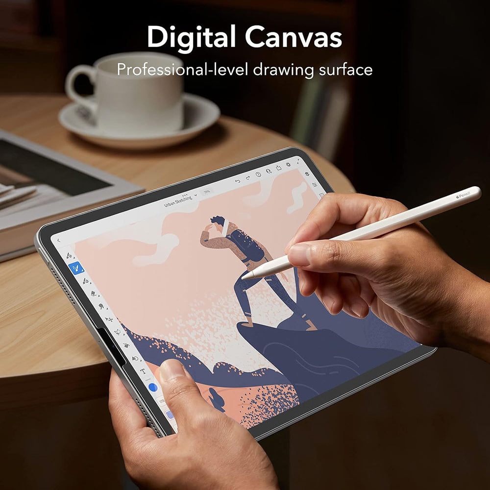 Защитно фолио Ecran Matte ESR Paper Feel за Apple iPad Pro 12.9 (2022) / Pro 12.9 (2021) / Pro 12.9 (2020), Пластмаса, Комплект 2 броя