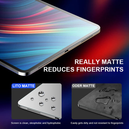 Матово защитно фолио за екран Lito Classic за Apple iPad Pro 13 (2024), закалено стъкло, пълно залепване, 2.5D