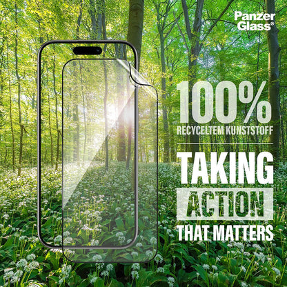 Защитно фолио за екран PanzerGlass Ultra-Wide Fit EyeCare за Apple iPhone 16 Pro Max, закалено стъкло, Full Glue, черно