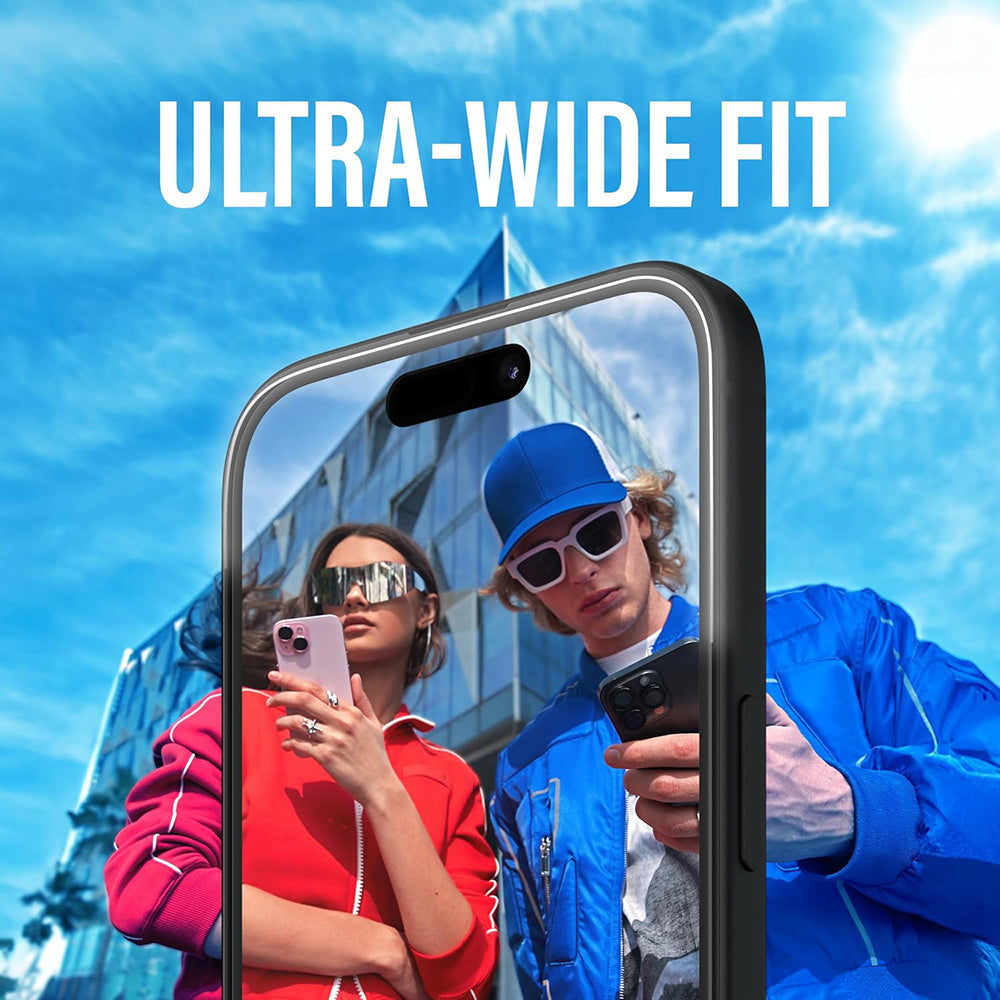 Защитно фолио за екран PanzerGlass Ultra-Wide Fit за Apple iPhone 16 / 15, закалено стъкло, Full Glue, черно