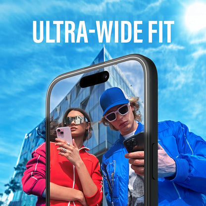 Защитно фолио за екран PanzerGlass Ultra-Wide Fit за Apple iPhone 16 / 15, закалено стъкло, Full Glue, черно
