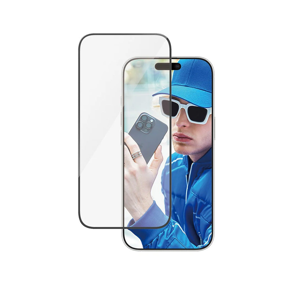 Защитно фолио за екран PanzerGlass Ultra-Wide Fit за Apple iPhone 16 Pro, закалено стъкло, Full Glue, черно