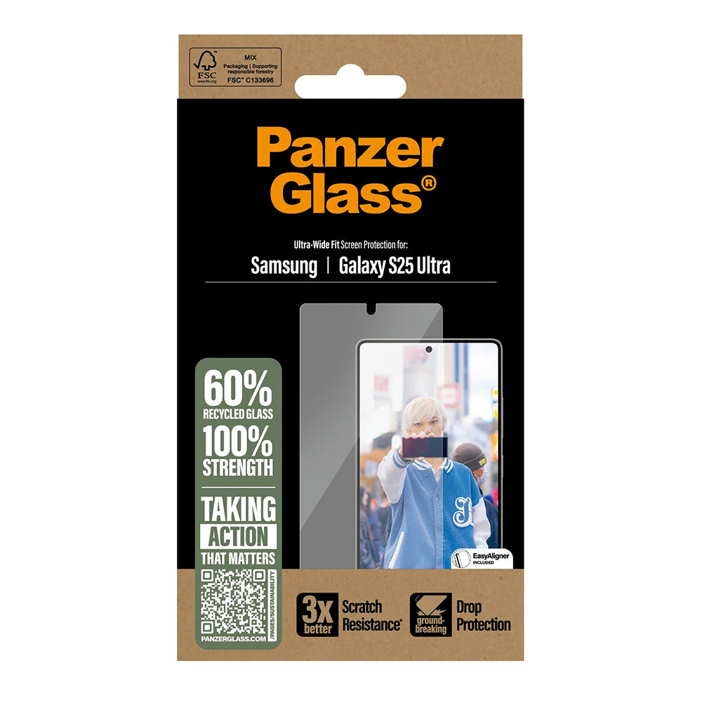 Защитно фолио за екран PanzerGlass Ultra-Wide Fit за Samsung Galaxy S25 Ultra S938, закалено стъкло, Full Glue