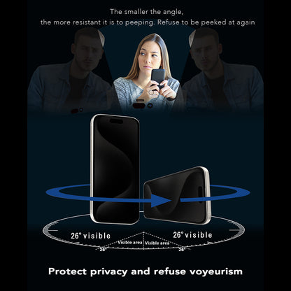 Протектор за екран Privacy Anank 1X Reinforced 360 за Apple iPhone 17e / 16e / 14 / 13 Pro, закалено стъкло, пълно залепване, 2.5D