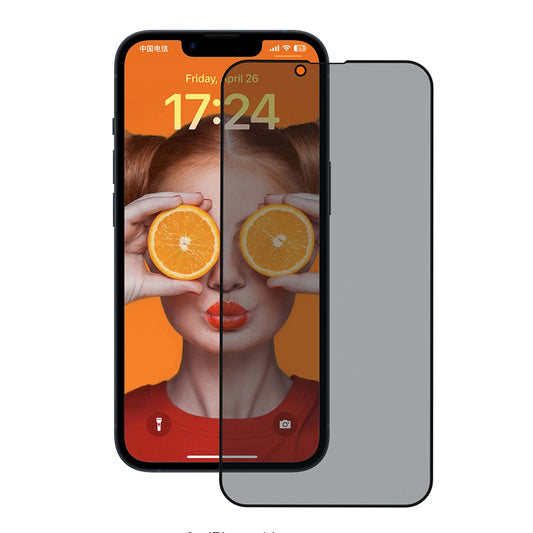 Протектор за екран Privacy Anank 3X Reinforced за Apple iPhone 17e / 16e / 14 / 13 Pro, закалено стъкло, пълно залепване, 2.5D