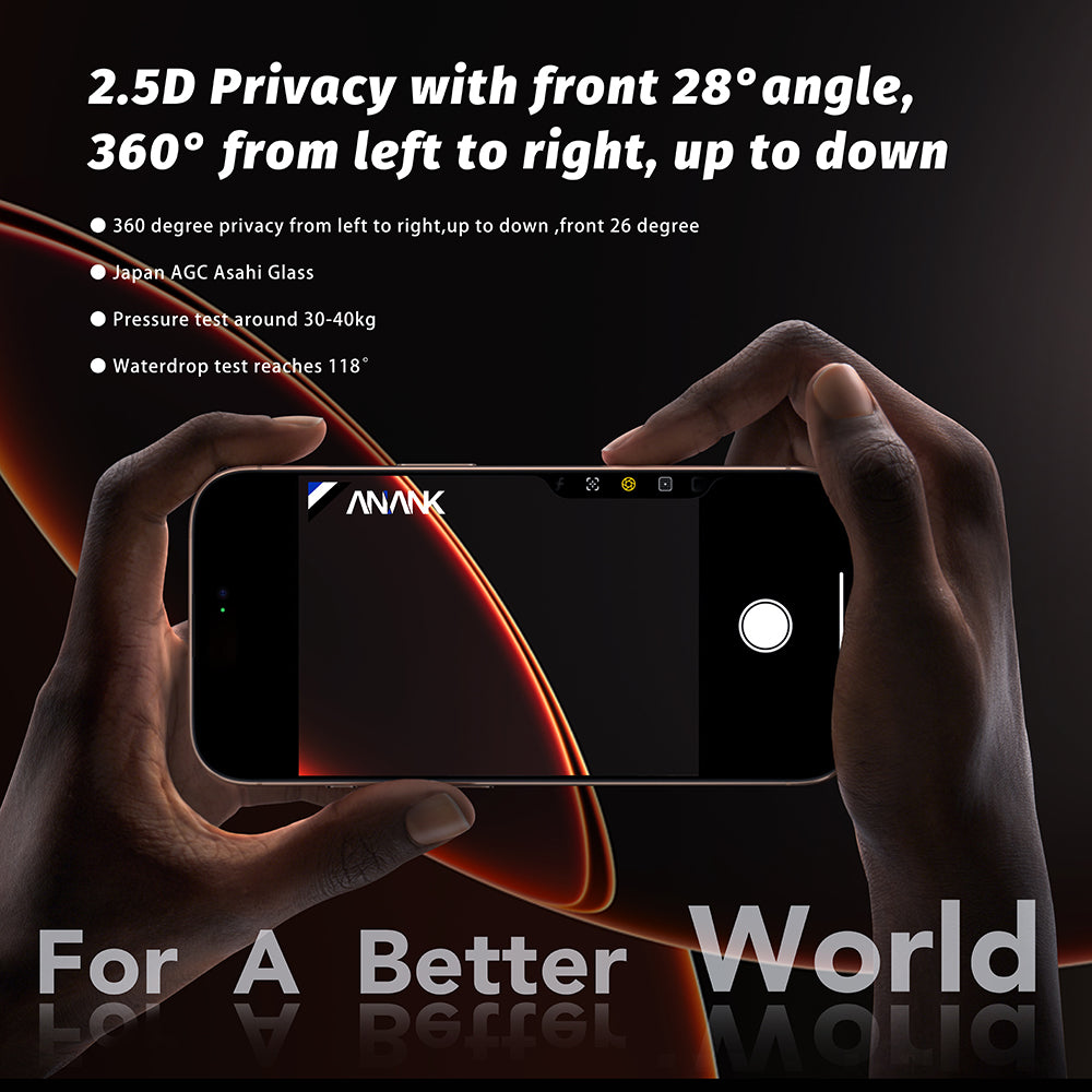 Защитно фолио Ecran Privacy Anank 5X Reinforced 360 за Apple iPhone 17 Air, Закалено стъкло, Full Glue, 2.5D