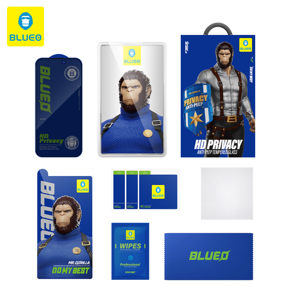 Защитно фолио за екран Privacy Blueo Anti-Peep за Apple iPhone 11 / XR, закалено стъкло, пълно залепване