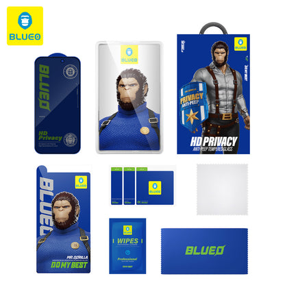 Защитно фолио за екран Privacy Blueo Anti-Peep за Apple iPhone 11 / XR, закалено стъкло, пълно залепване