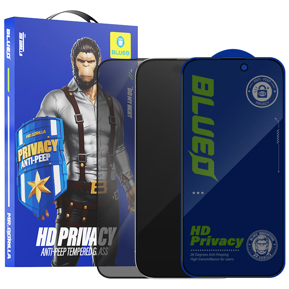 Защитно фолио за екран Privacy Blueo Anti-Peep за Apple iPhone 12 Pro Max, закалено стъкло, Full Glue