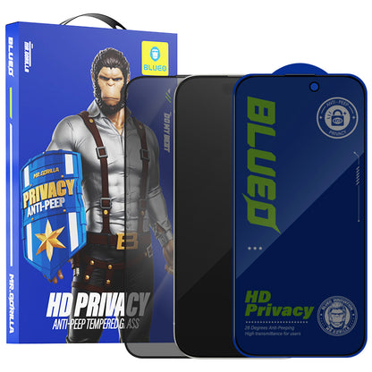 Blueo Anti-Peep Privacy Screen Protector for Apple iPhone 14 Pro Max, Tempered Glass, Full Glue