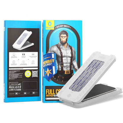 Защитно фолио за екран Privacy Blueo Anti-Peep за Apple iPhone 17 Air, закалено стъкло, Full Glue, комплект от 5 броя