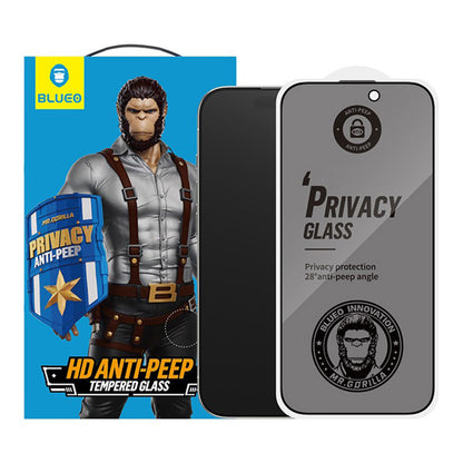 Защитно фолио за екран Privacy Blueo Anti-Peep за Apple iPhone 17 Pro / 17 / 16 Pro, Закалено стъкло, Пълно залепване, Комплект 5 броя