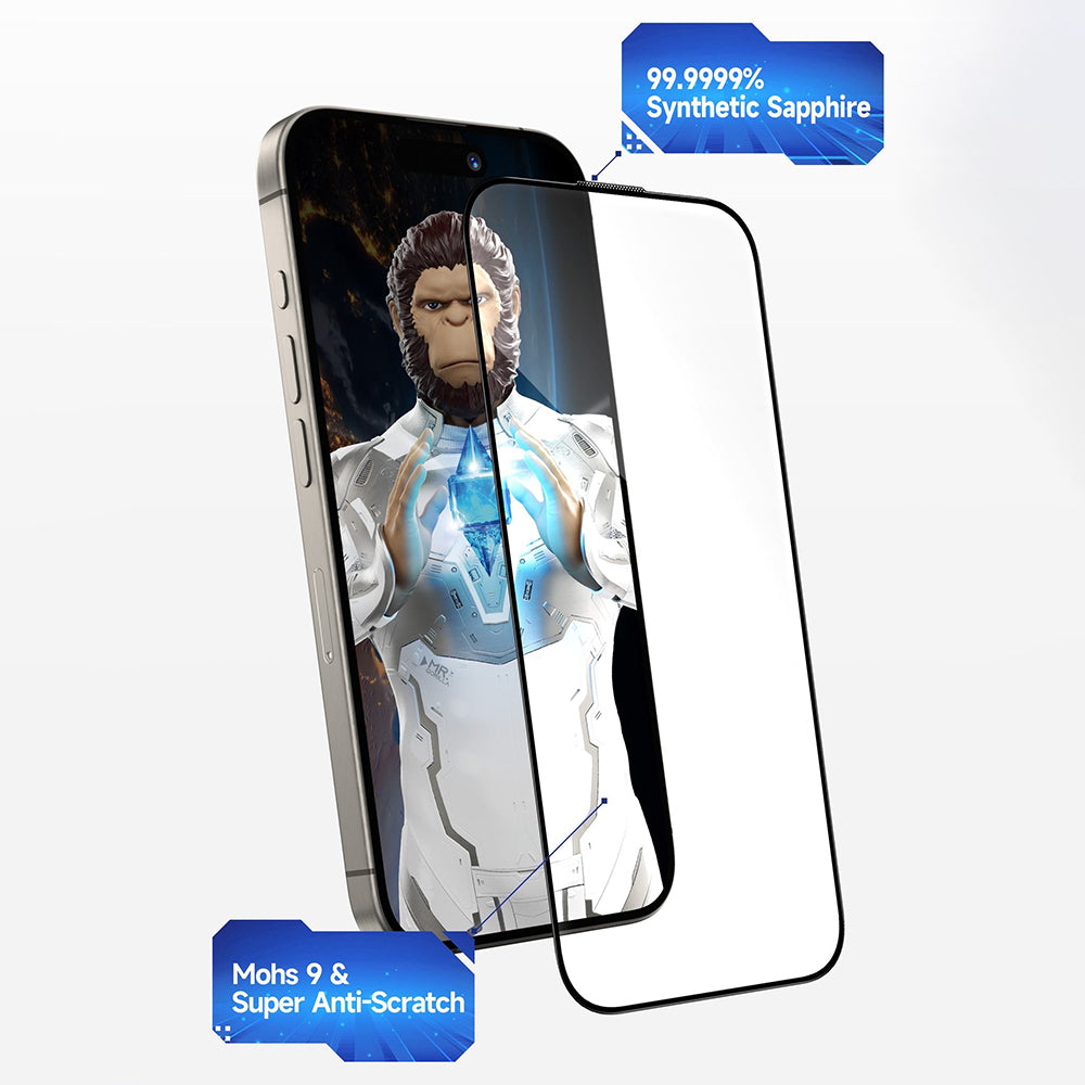 Blueo Premium Sapphire Applicator Privacy Screen Protector for Apple iPhone 18 Pro, Tempered Glass, Full Glue