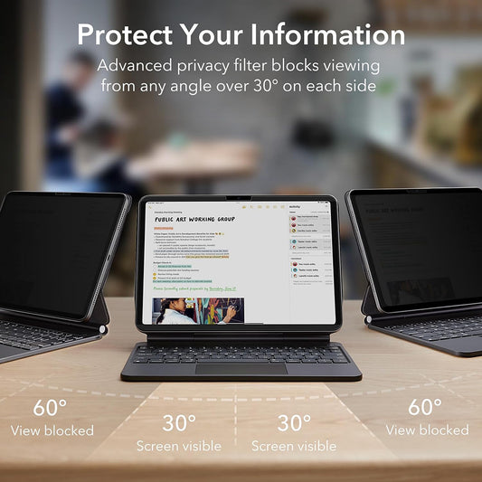 Фолио за защита на екрана Privacy ESR Magnetic за Apple iPad Pro 11 (2024), Пластмаса