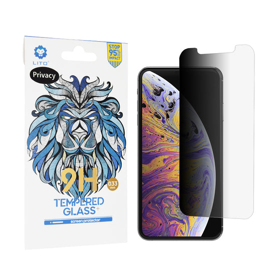 Протектор за екран Privacy Lito Classic за Apple iPhone 11 Pro Max / XS Max, закалено стъкло, пълно залепване, 2.5D
