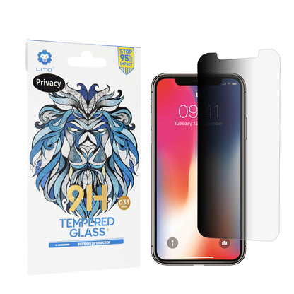 Протектор за екран Privacy Lito Classic за Apple iPhone 11 Pro / XS / X, закалено стъкло, пълно залепване, 2.5D