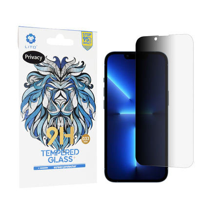 Протектор за екран Privacy Lito Classic за Apple iPhone 14 Plus / 13 Pro Max, закалено стъкло, пълно залепване, 2.5D